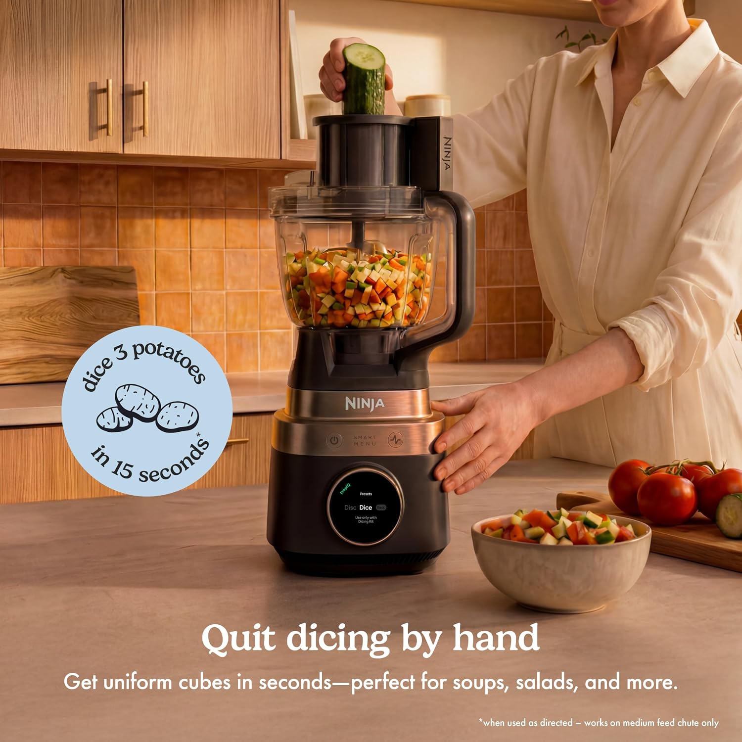 Ninja CrushBOSS 4-in-1 Blender, Processor & Auto Dicing, 1850PW, LB451BK1