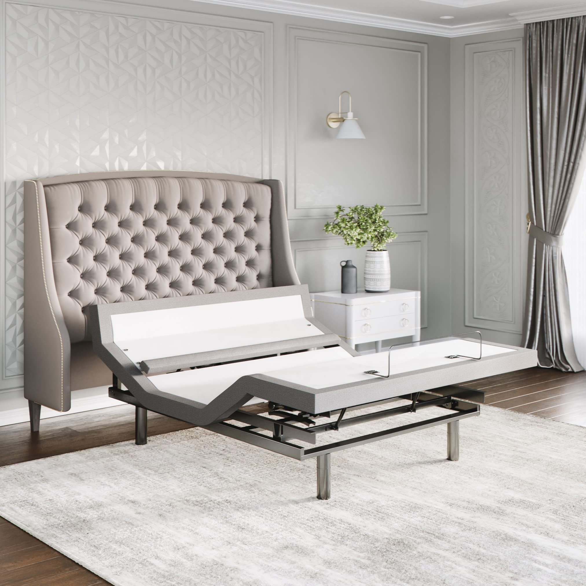 Sven & Son Queen Adjustable Bed Base Frame Platinum (Individual Head