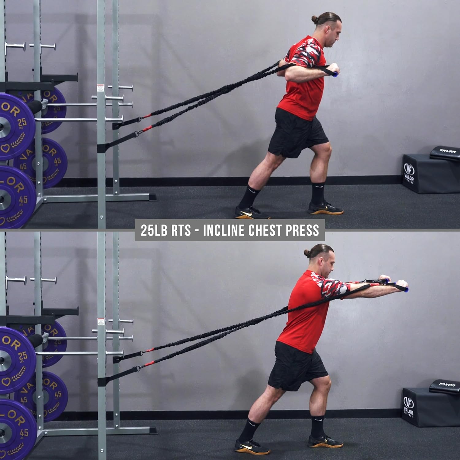 Valor Fitness Resistance Bands - 5lb to 25lbs - Carabiners Attached & 2 Bands per Weight Option with Handles– Sheath Covered - Strength Training New Compact 39" Design - Wall Door Rack Mount Options