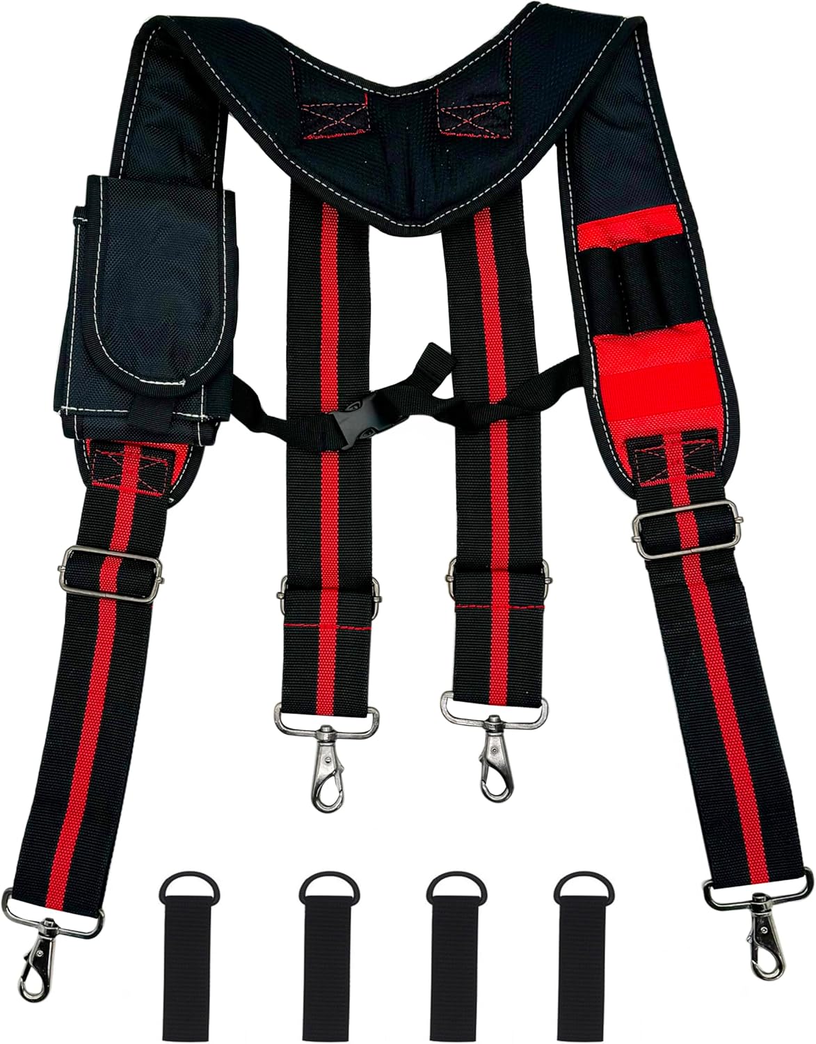 Cedriany Tool Belt Suspenders for Work Belt Suspenders Heavy Duty Padded with Attachment Loops for Men