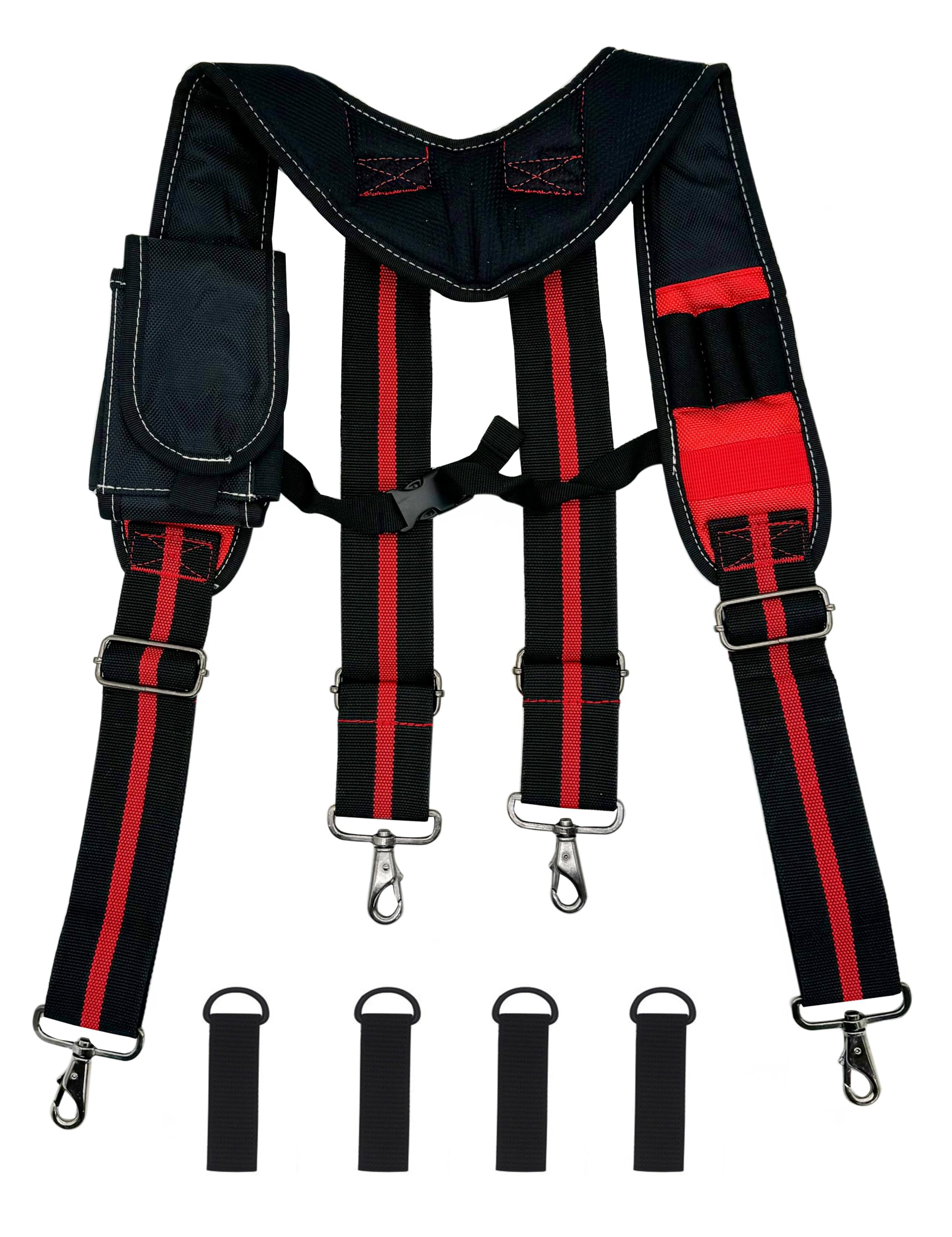 Cedriany Tool Belt Suspenders for Work Belt Suspenders Heavy Duty Padded with Attachment Loops for Men