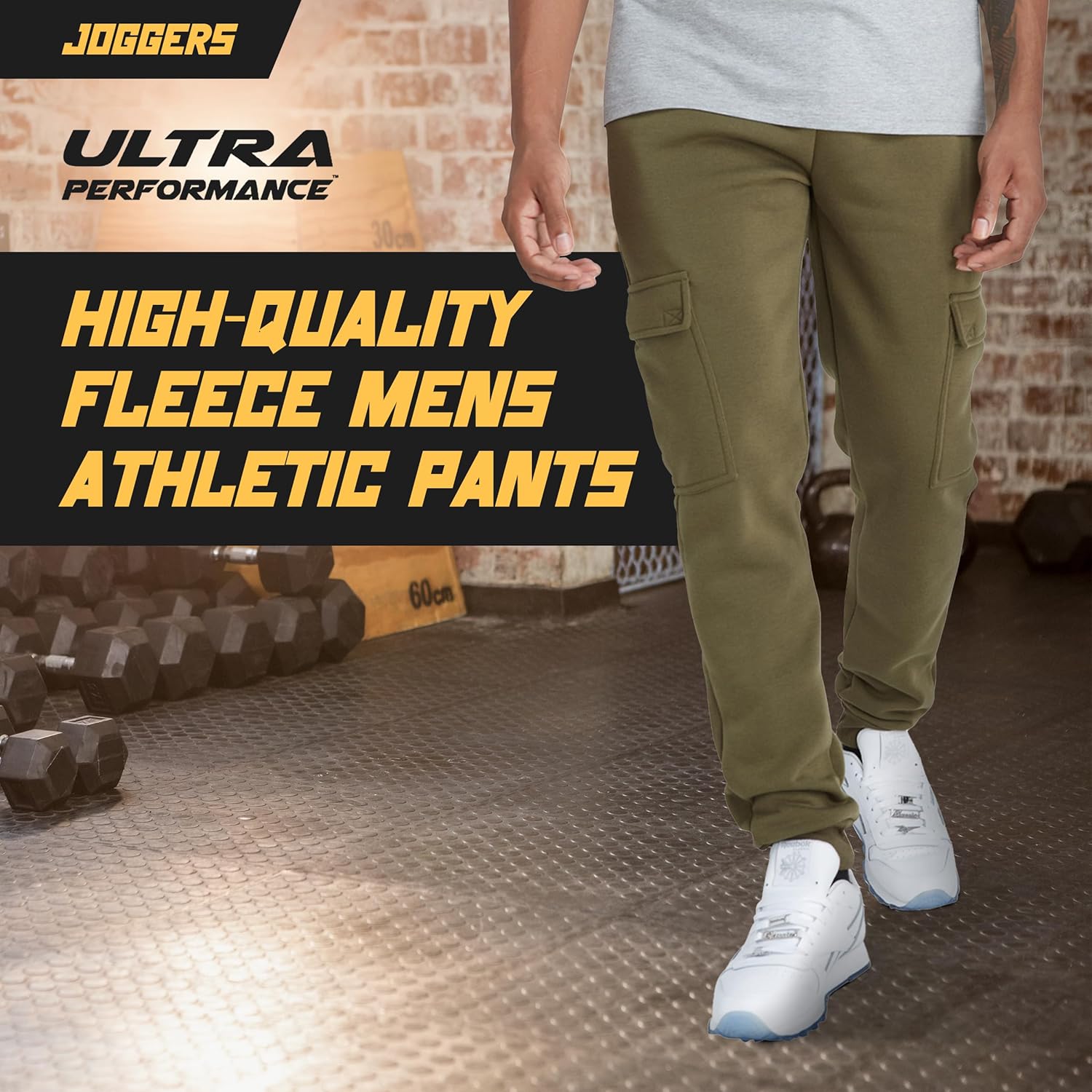 Ultra Performance 3 Pack Mens Sweatpants, Fleece Cargo Joggers for Men with Pockets - Image 3