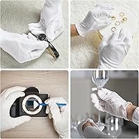 Vista 6 de COOLJOB Guantes 100% Algodón, 6 Pares de Guantes de Algodón Blanco para Manos Secas Hidratantes y Eccema, Loción Nocturna, Tratamiento de Sueño