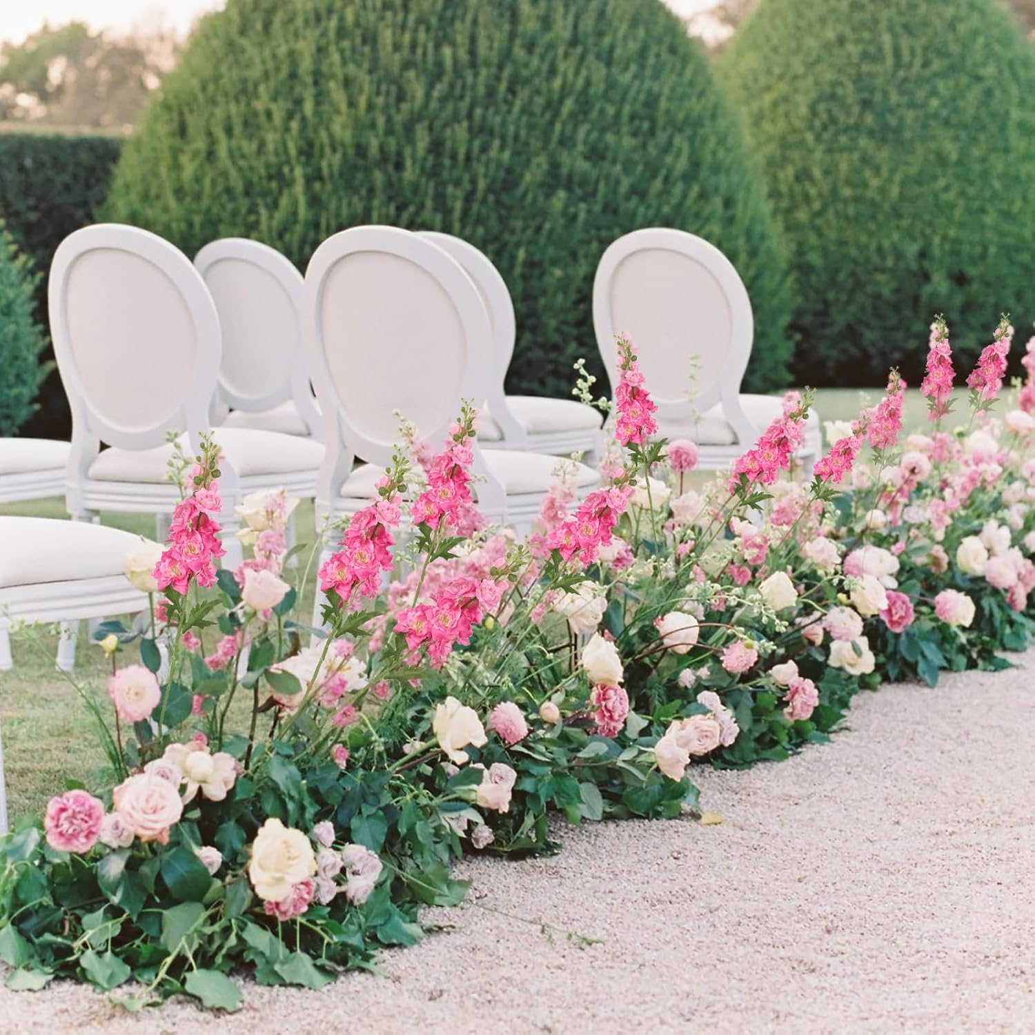 6pcs Silk Delphinium Artificial Flowers Hot Pink Fake Larkspur Artificial Flowers 29.52" Long Stem Fake Flowers Bulk for Tall Vase Wedding Floral Arrangements Home Table Decor(Hot Pink) - Image 5