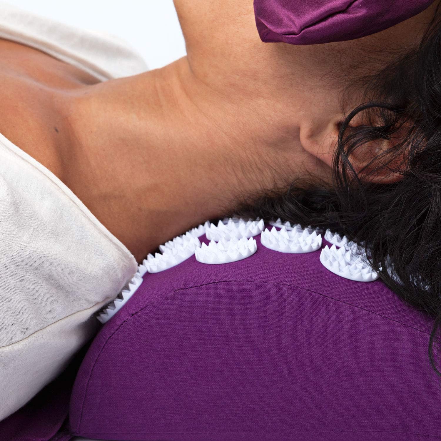 bodhi Acupressure Mat and Cushion Set | +Carry Bag | Acupuncture Mat & Ergonomic Pillow | 100% Cotton Cover | for Muscle, Sciatica, Back Pain Relief and Relax, Stress, Therapy (Purple) : Health & Household