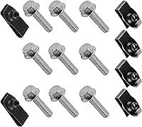 Vista 8 de Caltric Juego de clips y pernos para capó de guardabarros de tractor (15 piezas) para John Deere 4400, 4310, 4300, 4210, 4200 (negro)