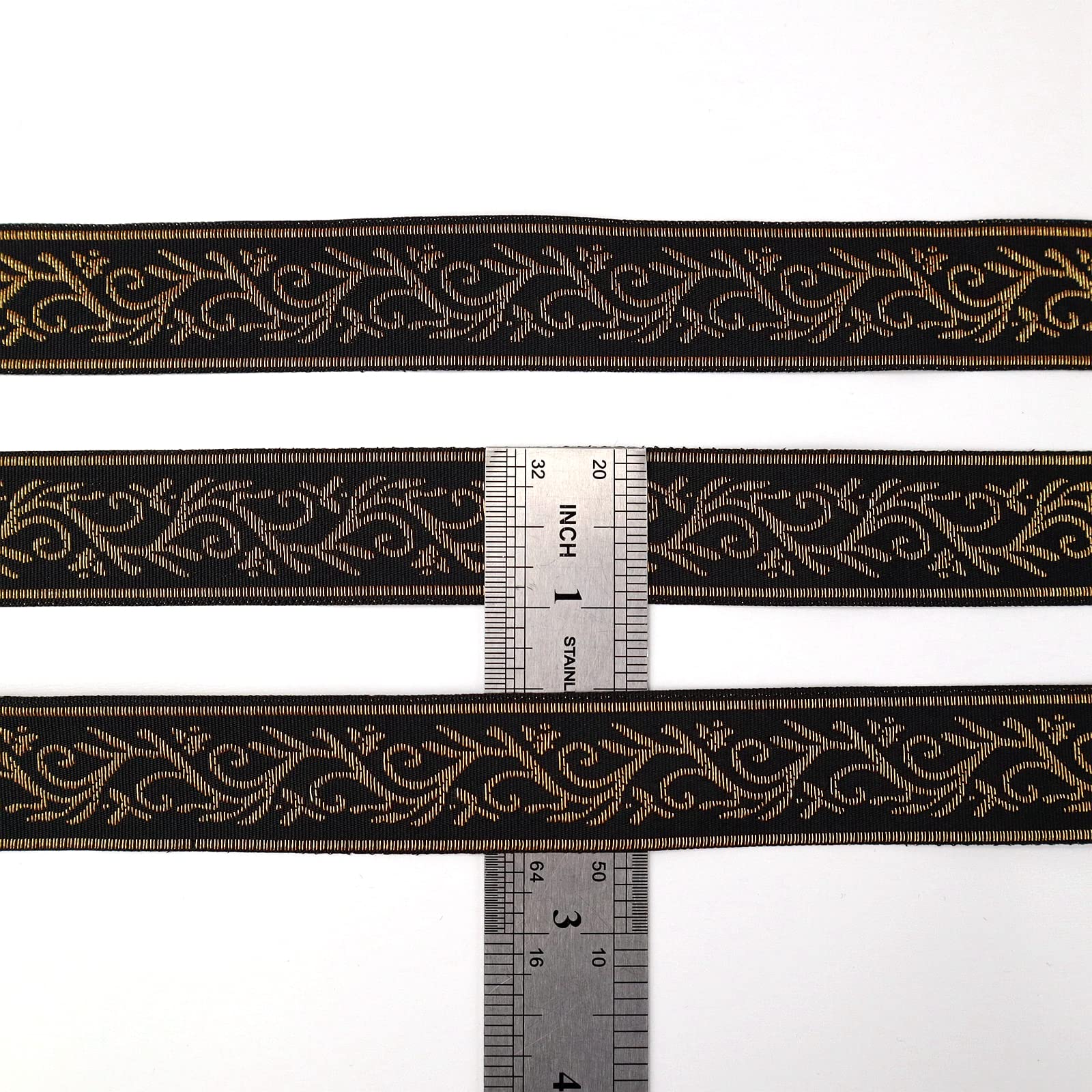 Amazon.com: ZNZAKKA Vintage Jacquard Ribbon Black Jacquard