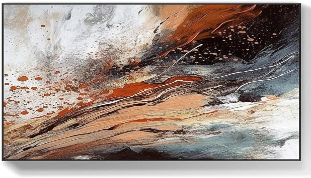 GYJAGHL Large Horizontal Landscape Painting On Canvas, Large Abstract Wall Art, Fancy Painting For Bedroom, Unique Modern Panoramic Artwork,61 * 122cm 24 * 48,Stretch+Black Frame