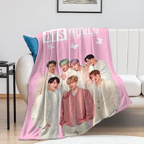 Miniatura 7 de Kpop Dynamite - Manta de franela de forro polar ultrasuave, ropa de cama ligera y mullida para adultos de 60 x 50 pulgadas