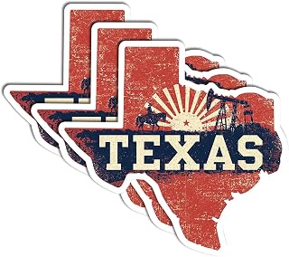 3Pcs Texas Sticker Pack, Waterproof Vinyl Decals for Bottles, Laptops, Scrapbooking, Cars, Trucks – Texas Flag Sticker, Texas Souvenirs, Texas Gifts, Texas Themed Party Favors