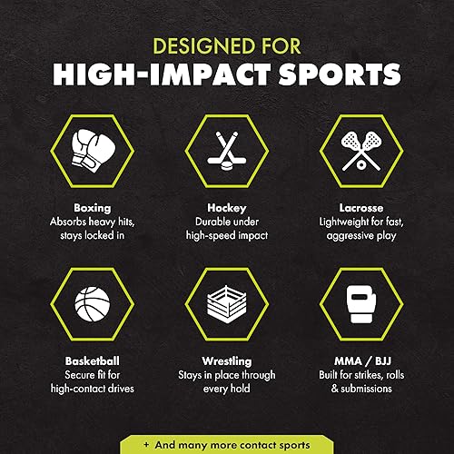 Miniatura 6 de DAMAGE CONTROL - Protector bucal de alto impacto para deportes, boxeo, roller derby, hockey, lacrosse, con gran ajuste y protección contra golpes