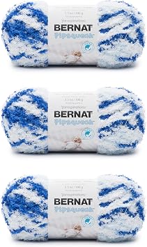 Bernat Pipsqueak Blue Jean Swirl Yarn - 3 Pack of 100g/3.5oz - Polyester - 5 Bulky - 101 Yards - Knitting/Crochet
