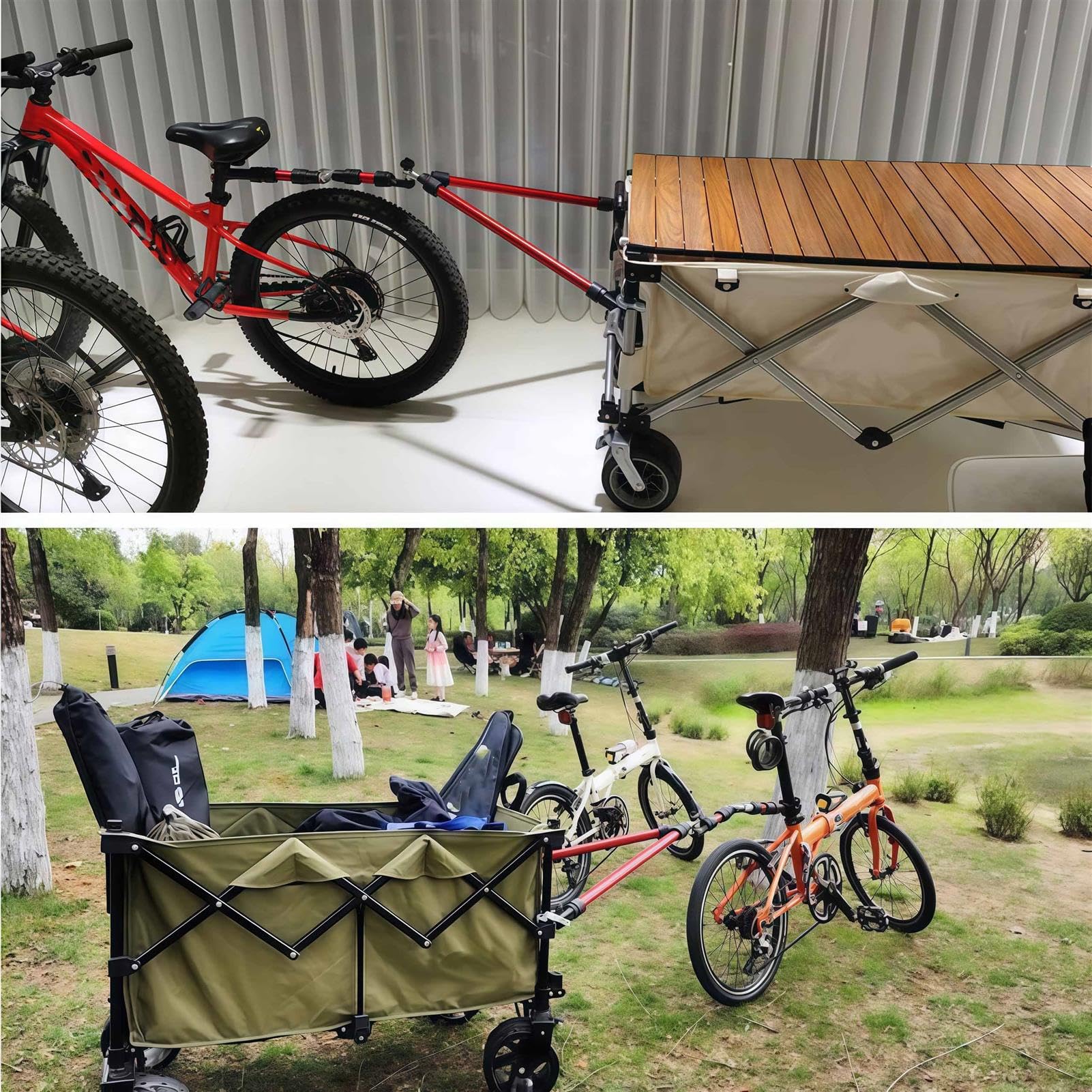 Anhängerkupplung für Fahrradanhänger für Gartenwagen und tragbaren Gebrauch, Premium-Edelstahl-Design