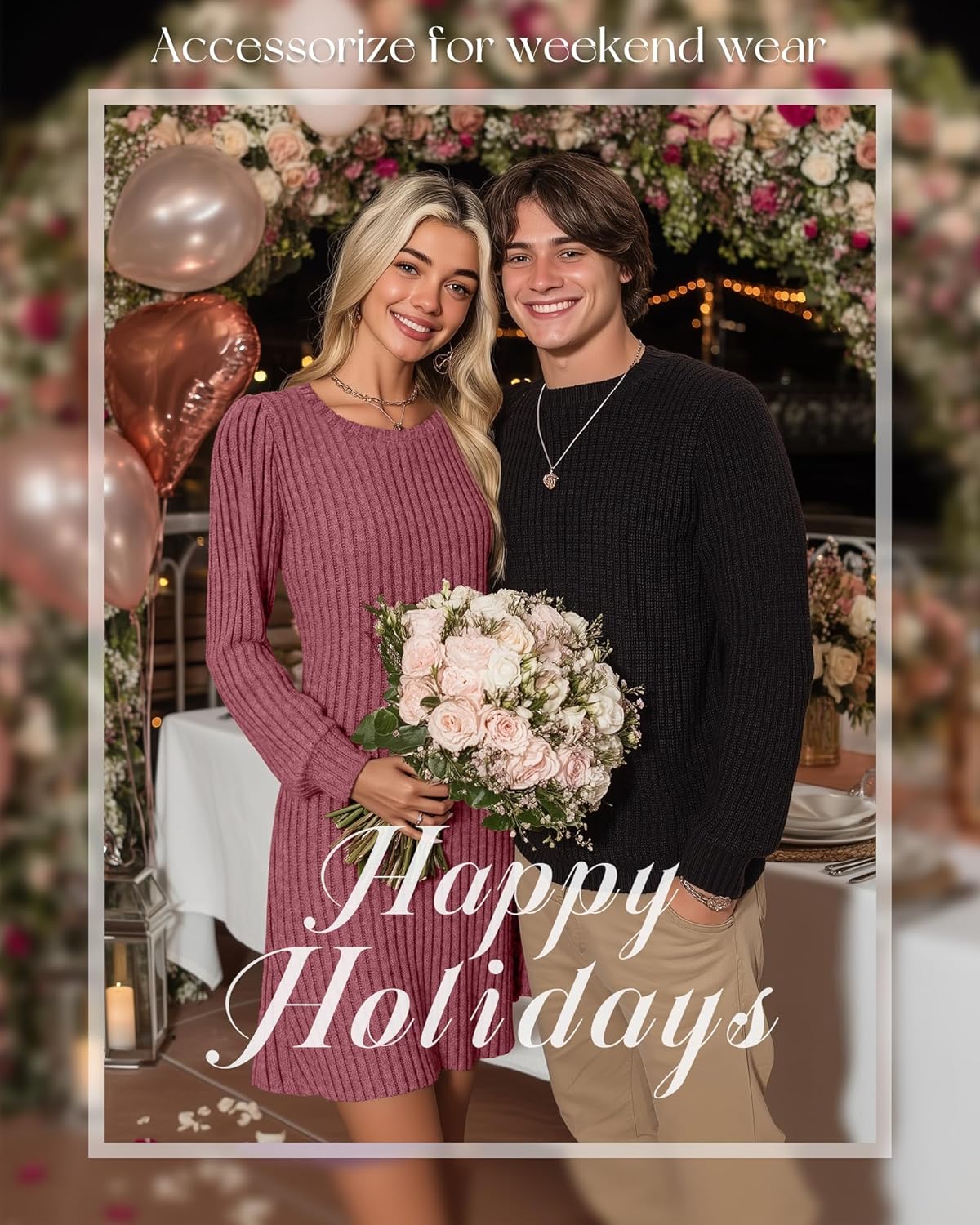 3 Pack Women's Long Sleeve Sweater Dress Ribbed Knit Crew Neck Tunic Dresses 2025 Fall Casual Trendy Outfits - Image 3