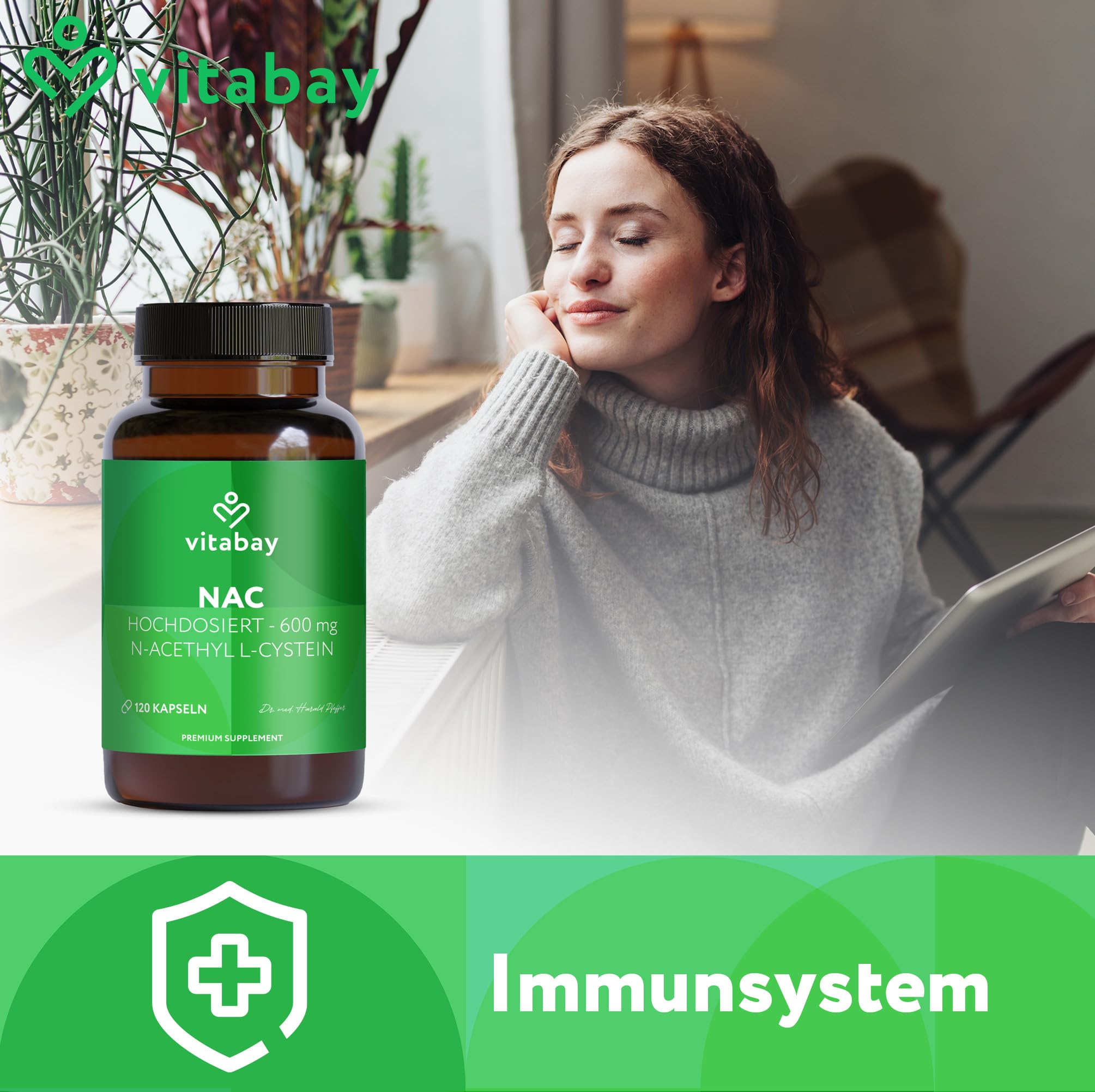 Vitabay NAC 600 mg – 240 vegane Kapseln – 2er Pack – N-Acetyl-L-Cystein hochdosiert – Ohne unnötige Zusatzstoffe & laborgeprüft – Vorrat für 8 Monate