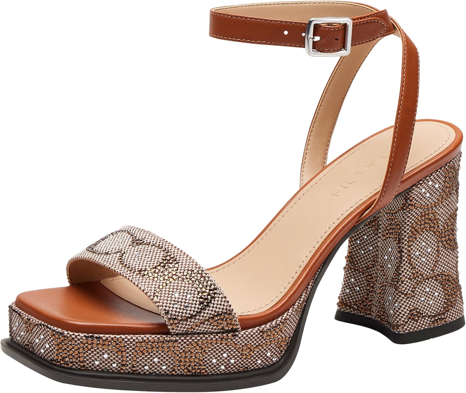 COACH Women's Crystal Signature Jacquard Sandal