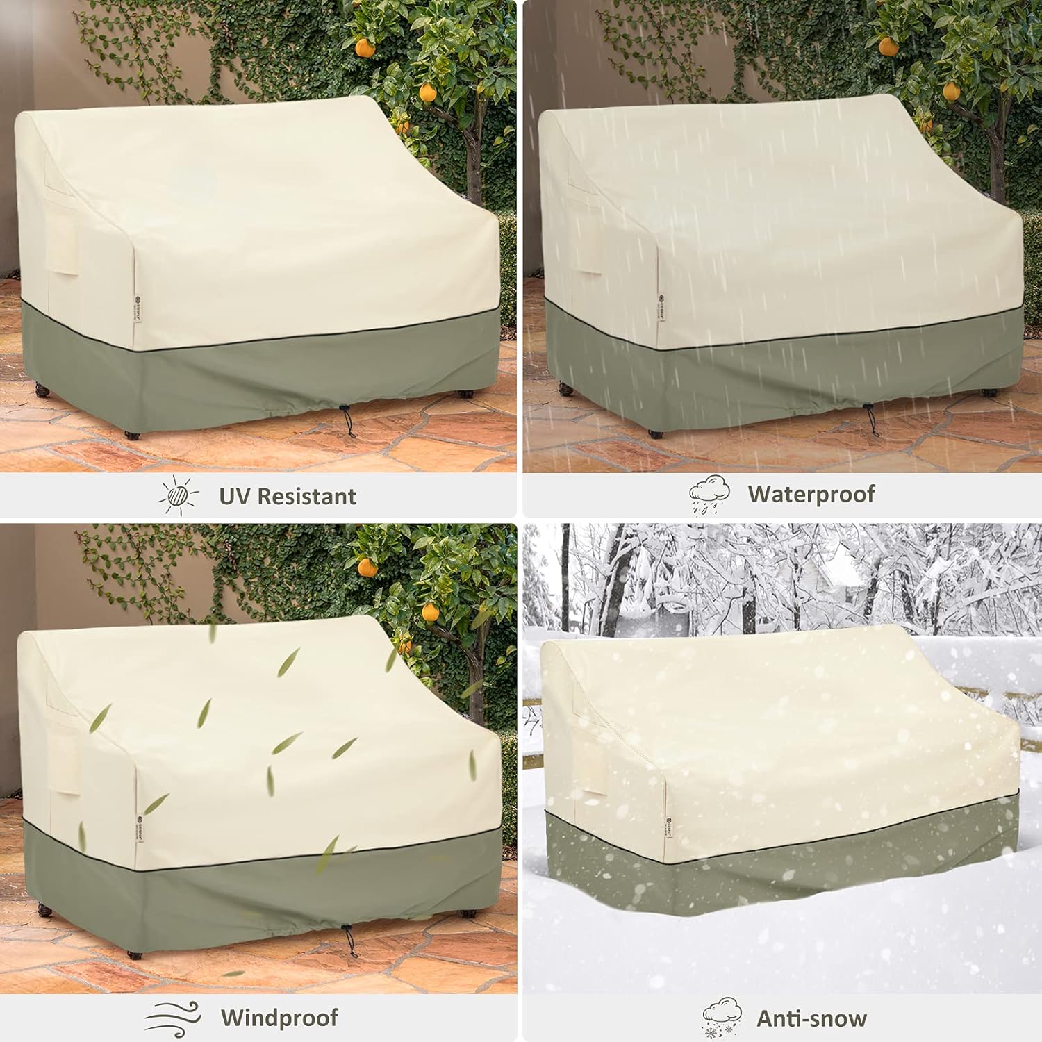 COSFLY Patio Furniture Covers Waterproof, Outdoor 3-Seater Sofa Cover Heavy Duty Fits up to 79W x 38D x 35H inches : Patio, Lawn & Garden