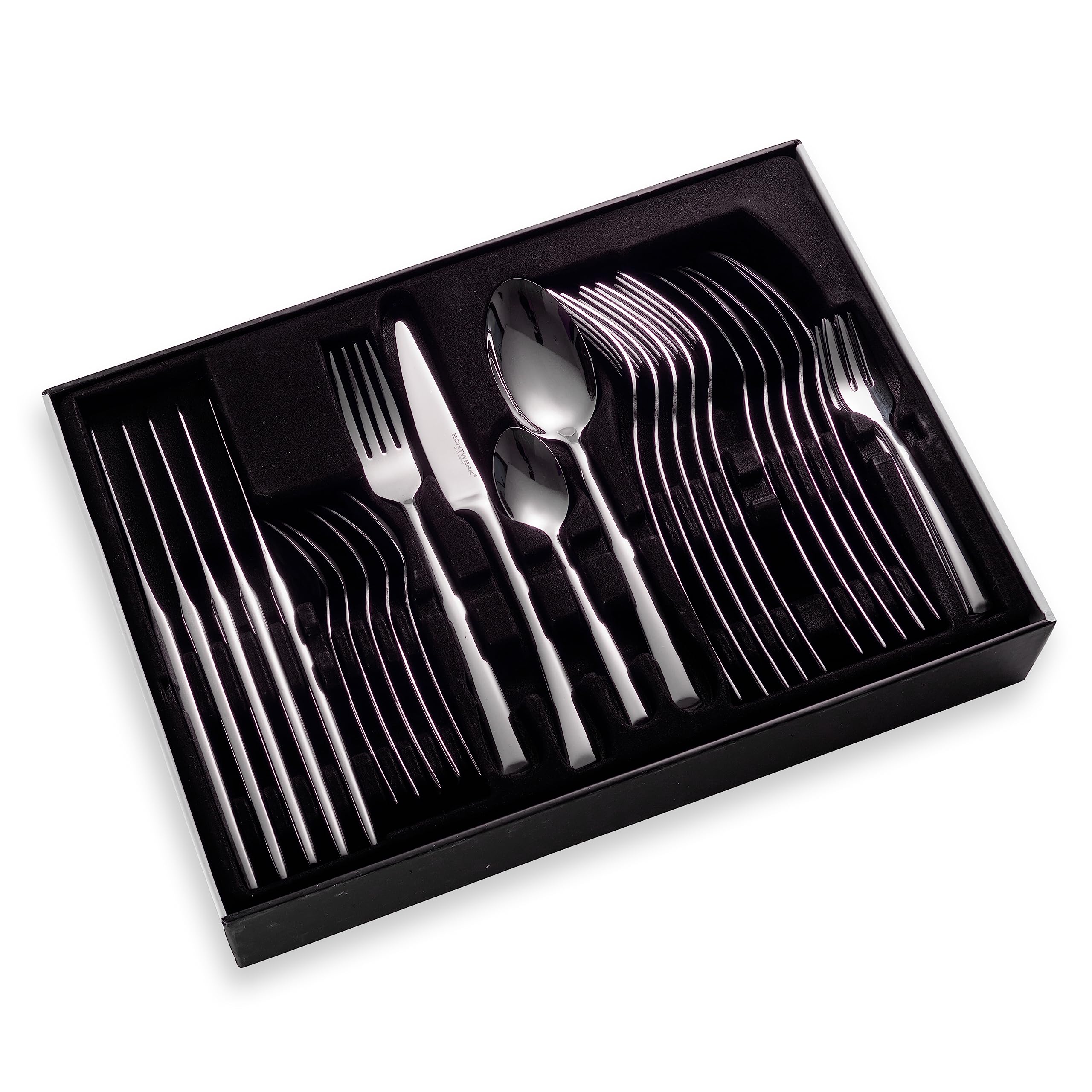 ECHTWERK EW-BS-0520 Avelino-Cubertería para hasta 6 Personas, 42 Piezas, Acero Inoxidable, Plata, 24.5 x 34.5 x 6.5 cm