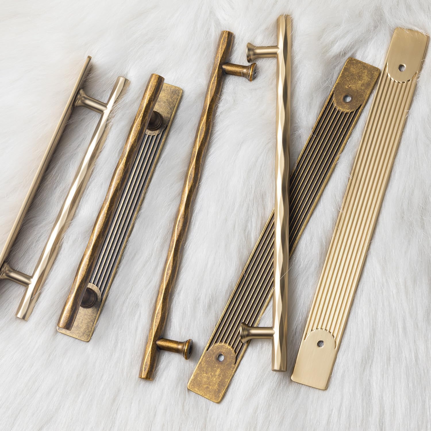 Goo-Ki 2 Pack Cabinet Handles Drawer Pulls with Backplate/Spacer, 7.56" c-c Antique Brass Zinc Alloy Kitchen Hardware