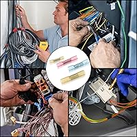 Vista 7 de Kit de 130 conectores a tope termorretráctiles, kit de conectores de cable eléctrico de empalme a tope de 10-26 AWG, terminales de crimpado