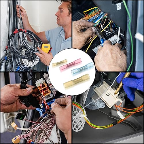 Miniatura 7 de KOXXIAMOQ Kit de 130 conectores a tope termorretráctiles, kit de conectores de cable eléctrico de empalme a tope de 10-26 AWG, terminales de