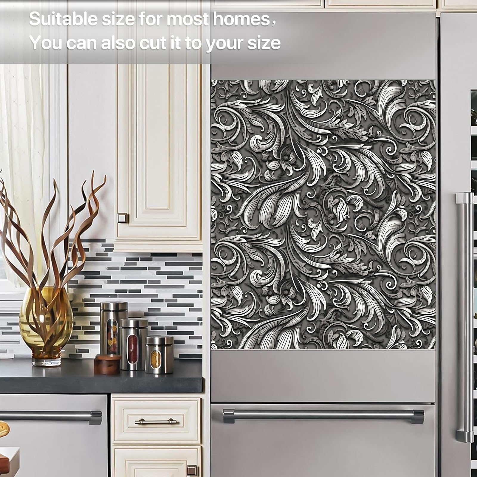Brushed Stainless Steel Dishwasher Magnet Cover - 23.5x26 Inch Appliance Decal