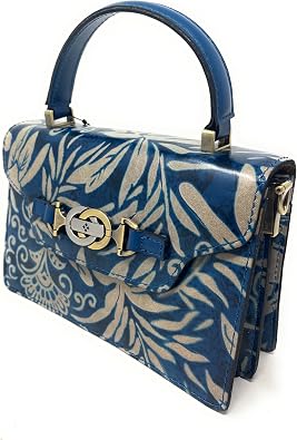 Patricia Nash Porcili Leather Top Handle Crossbody, Greek Floral