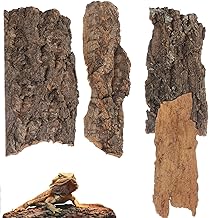 4Pcs Reptile Cork Bark Decoration, Bark Decor Reptile Hide Tree Decor Lizard Geckos Tortoise Birdcage Tank Accessories Water Tube Landscaping，Versatile Climbing Surfaces and Secure Hiding Spots