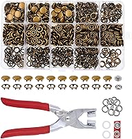 Vista 13 de Kit de botón de presión de metal Mandala Crafts - Botones a presión y herramienta de cierre a presión - Cierres coloridos de 9.5mm para coser, ropa