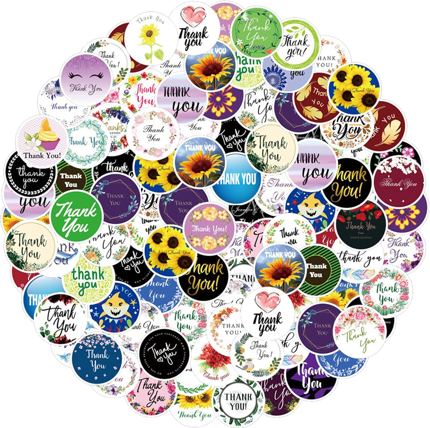 Amaxiu Thank You Stickers, 60 Pcs Thanks Decorations Sticker for Small ...