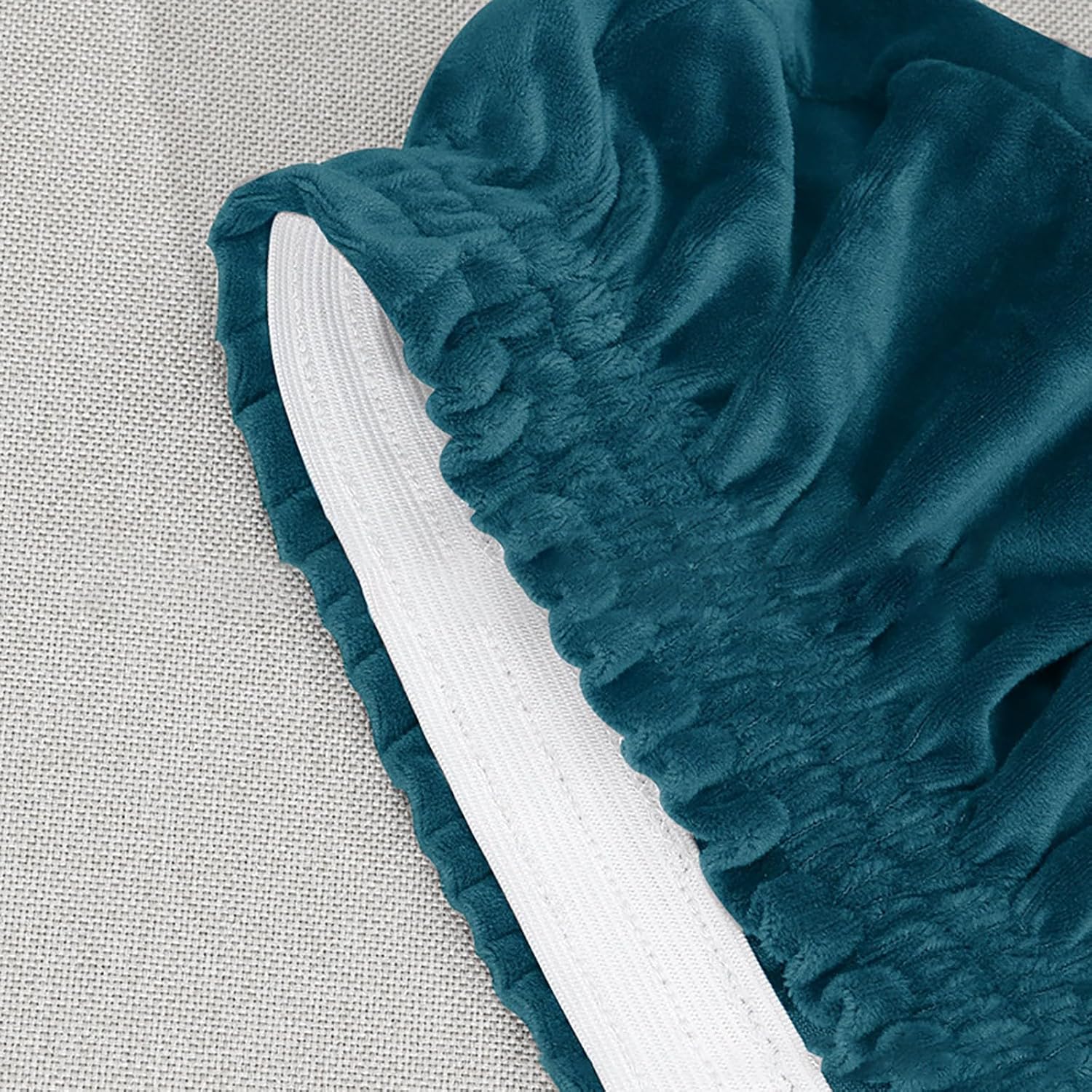 Velvet Plush Office Chair Cover with Armrest Covers, Universal Stretchable Office Computer Seat Covers Slipcovers, Fit for Swivel Rotating Chair Protector(Green,L)