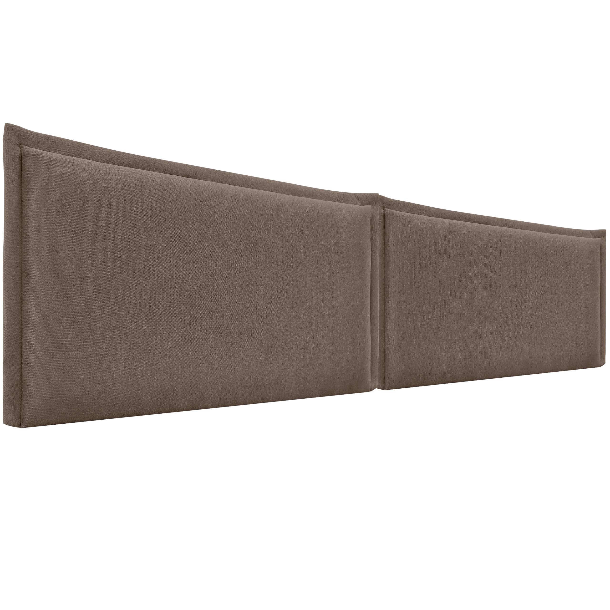 DHOME Testiera Imbottita in Tessuto Aqualine con Bordino da Parete Fonoassorbente Acustica Testata Letto per Camera Moderna di Tendenza (Marrone, 4cm Sp., 70cm Alt., 200cm Dual)