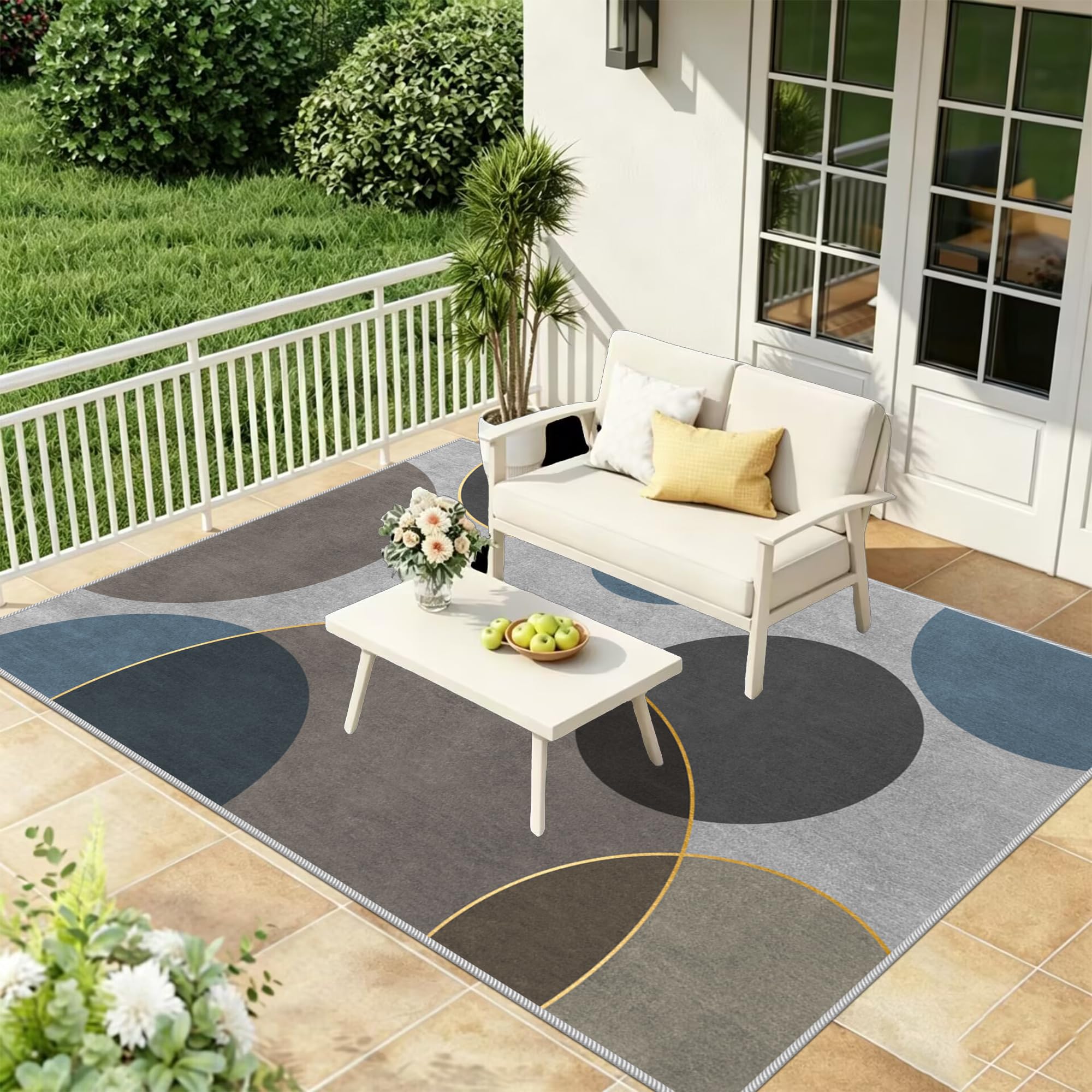 Tapis de salon antidérapant 160x190 avec tapis chambre lavable moderne