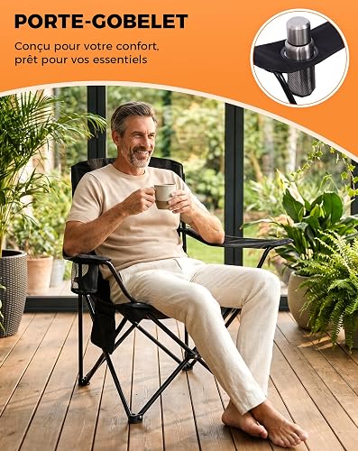 KingCamp Chaise Pliante Camping Fauteuil Ergonomique Rembourré 150 kg - 8