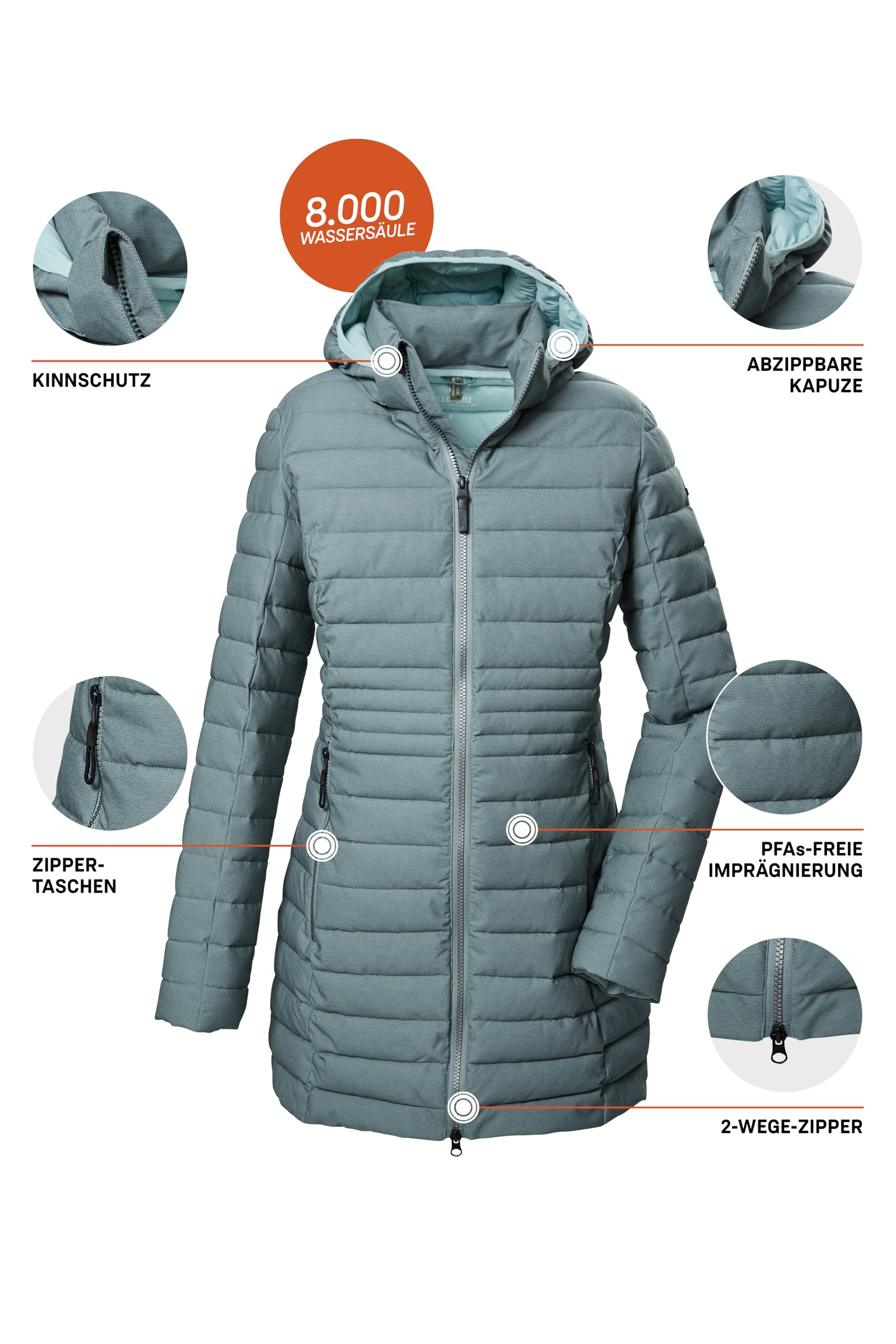 G.I.G.A. DX Damen Gw 14 Wmn Qltd Prk_bacarya Steppparka/Funktionsparka mit abzippbarer Kapuze (1er Pack)