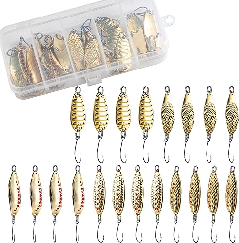 Goture Fishing Spoons Lures,Metal Spoon Trout Lures,Long Distance Casting Fishing Lures for Trout Bass Crappie Pike Saltwater and Freshwater