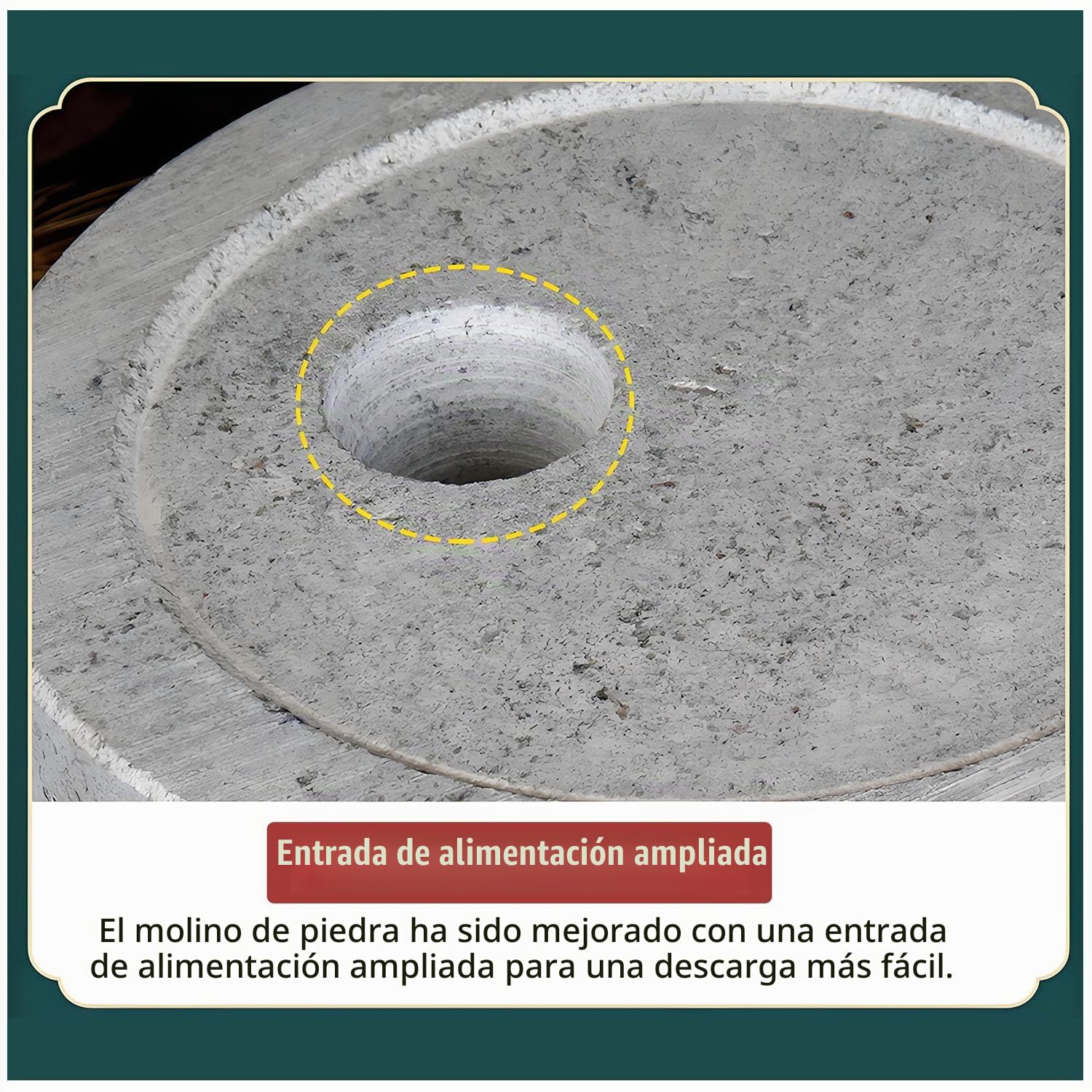 Molinillo de cereales manual, para el hogar con soporte de madera, molinillo húmedo y seco con manivela manual, picadora de especias, molinillo de café, para cereales, granos y cebada (tamaño:35cm)