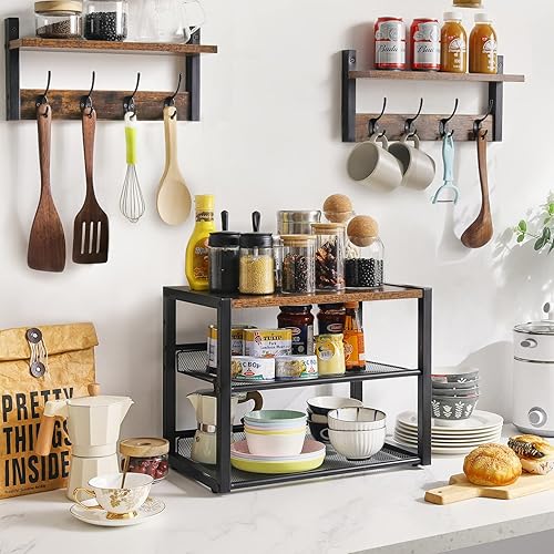 Miniatura 4 de YMYNY UHPT001H - Soporte para impresora de escritorio, organizador de escritorio de 3 niveles con estantes de almacenamiento ajustables, estante de