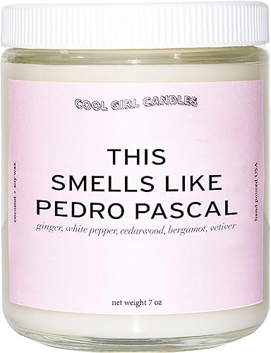 Cool Girl Candles  Vela Pedro Pascal  Regalo para ella - Más de 40 horas de jengibre, pimienta blanca, madera de cedro