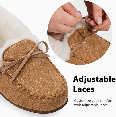 Vista 5 de RockDove Pantuflas estilo mocasín con purpurina Caroline para mujer
