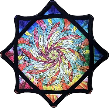 Flow Star Beginner Spinning Cloth, Flow Toys for Rave Party, Sided Print Fingertip Rotating Juggling Toy, Classic Flow Star Double Stitched Flow ToyStyle 4