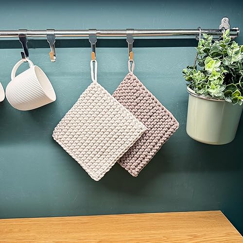 Miniatura 4 de Eiyye Soportes gruesos para ollas de ganchillo, almohadillas calientes hechas a mano, salvamanteles de ganchillo para platos calientes de cocina