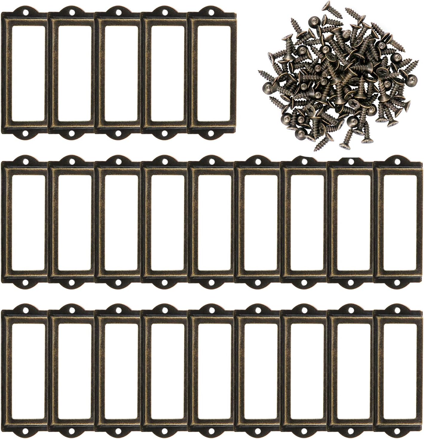 TsunNee 30PCS Vintage Metal Label Holders, Drawer Pull Decorative Label ...