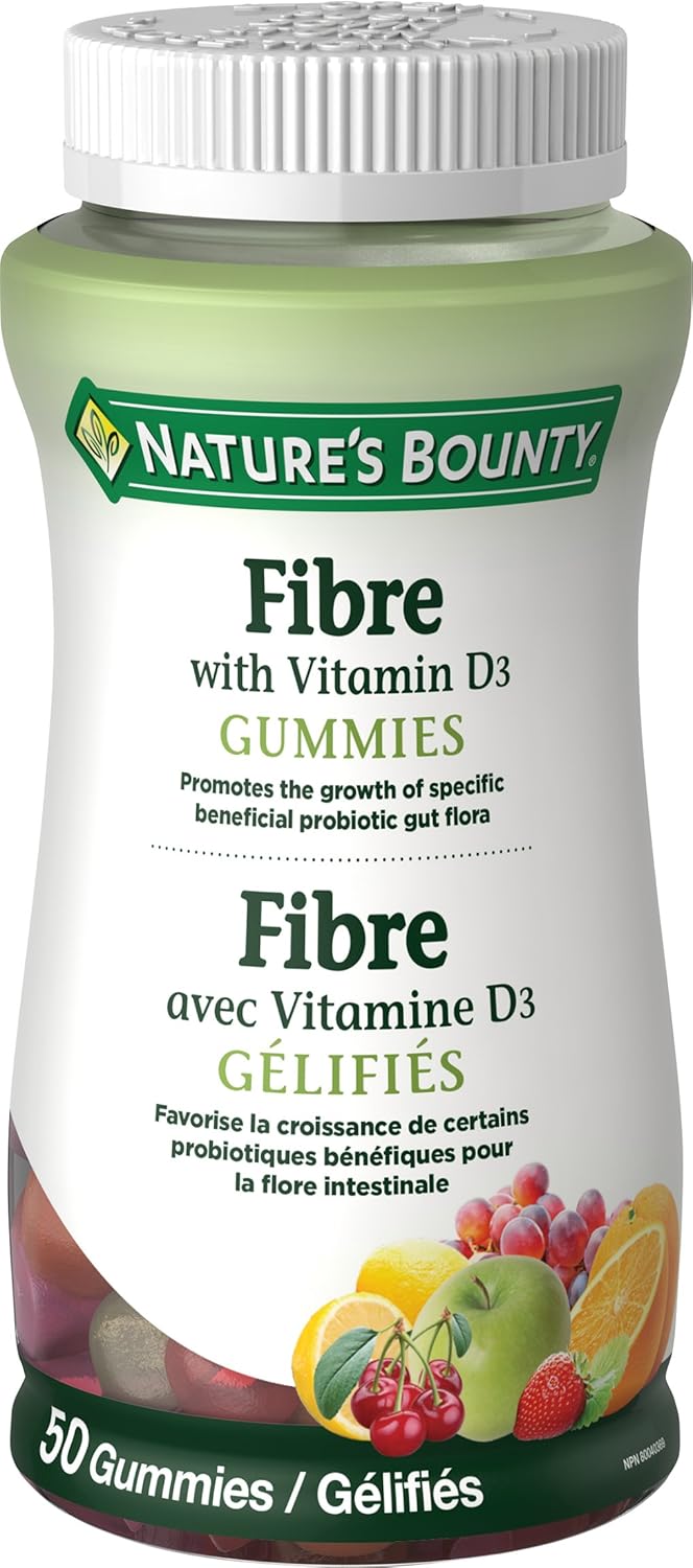 Nature's Bounty Fibre with Vitamin D3, Promotes Growth of Probiotic Gut