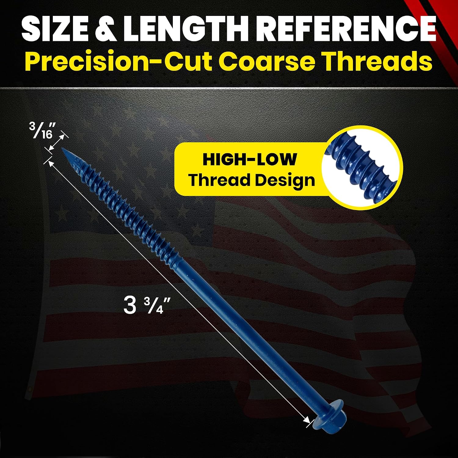 Chenango Supply 3/16 x 3-3/4" Hex Head Concrete Screw Anchors