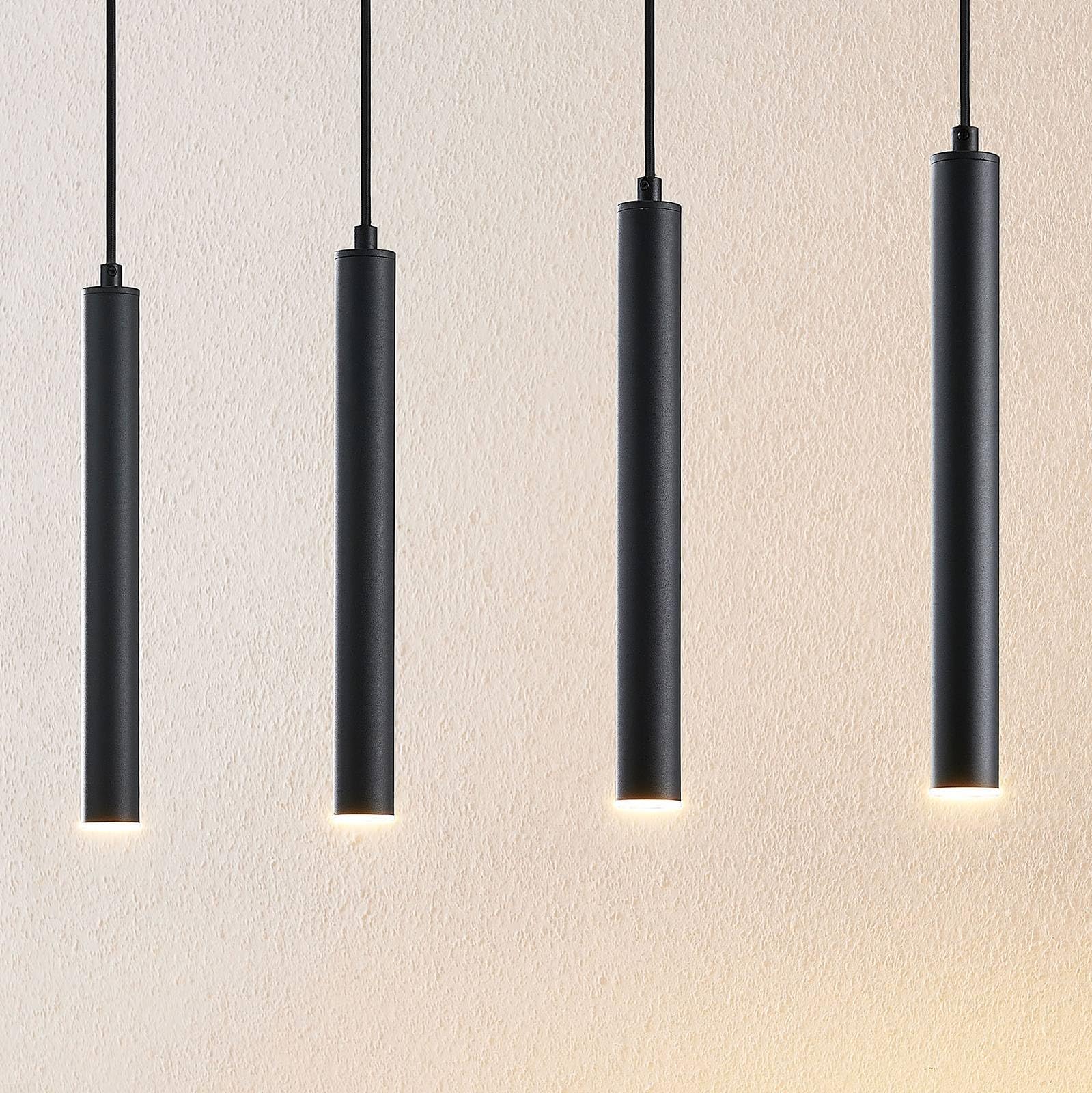 Arcchio LED Esstisch Pendelleuchte, Hängeleuchte schwarz 4-flammig Hängelampe Esszimmer Wohnzimmer Küche Pendellampe Küchenlampe Wohnzimmerlampe