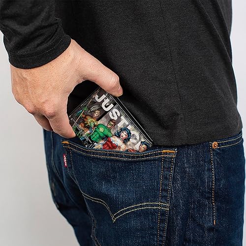 Miniatura 5 de Buckle-Down Buckle-Down - Billetera plegable para hombre de la Liga de la Justicia, multicolor, 4.0 x 3.5 de EE. UU, Varios colores