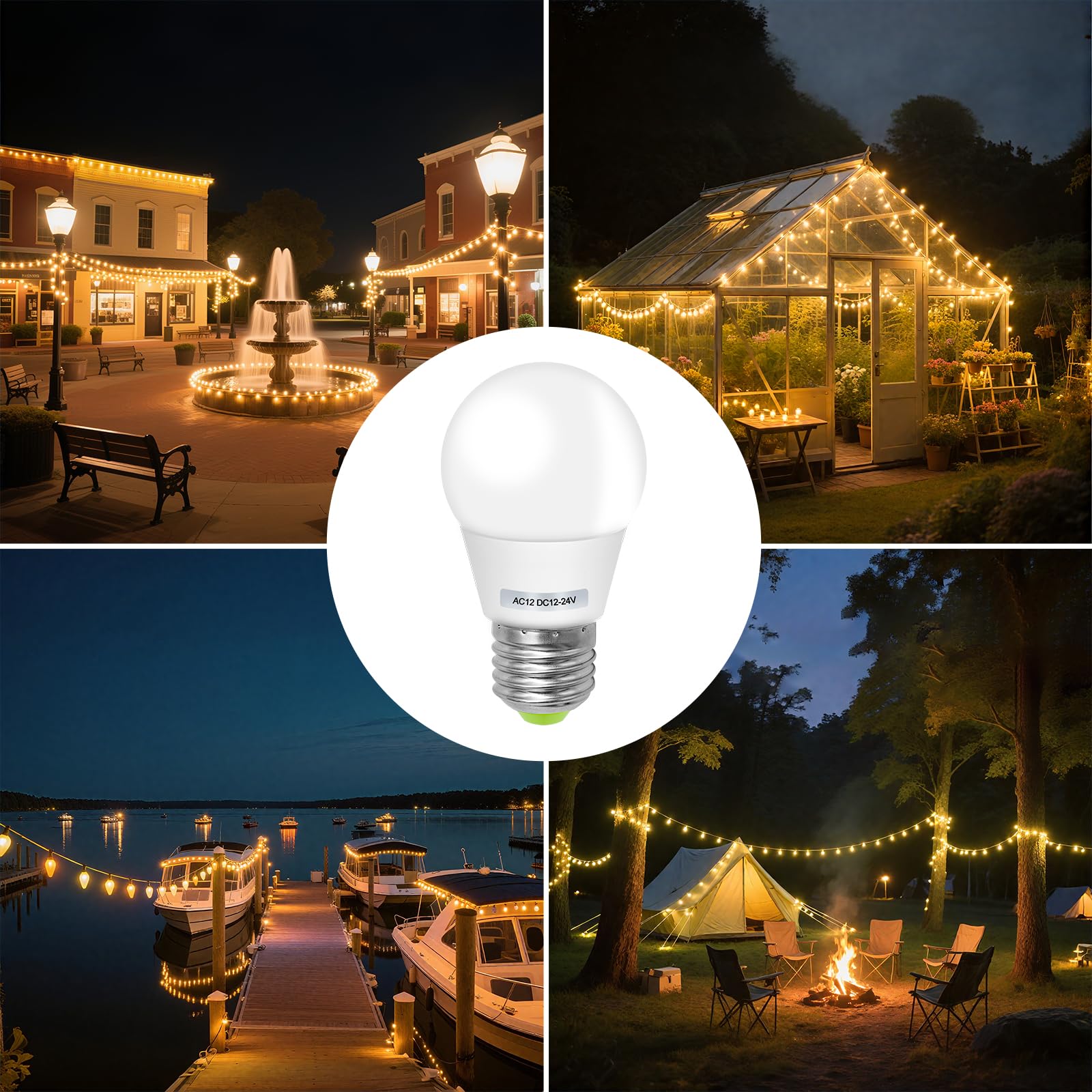ZHENMING 12 Volt Bulb E27 LED Light Bulb 3W Equal 30W A50 GLS ES Globe Bulb 12V Low Voltage for Off Grid Solar Lighting Marine Boat Lighting Camper Warm White 2700K - Image 3