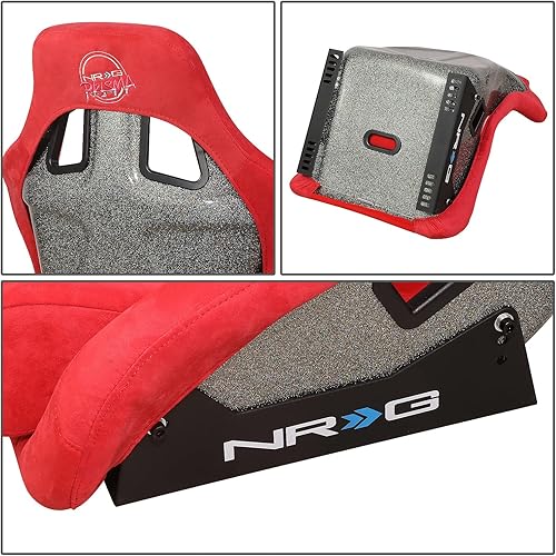 Vista 98 de NRG Innovations NRG-FRP-303RD-ULTRA Asiento universal de carreras con respaldo fijo con adaptadores de montaje lateral para arneses de 6 puntos