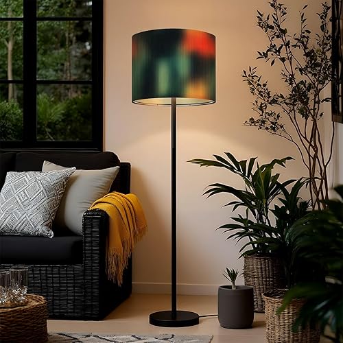 Miniatura 2 de Drum Lamp Shades Bright striped futuristic vintage aesthetic nostalgic retro Dramatic Lampshade for Floor Lamps Table Lamp Pendant Light Linen